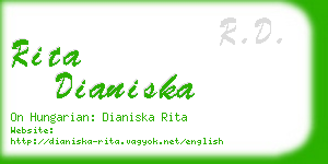 rita dianiska business card